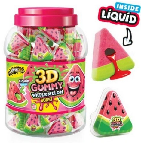 Wassermelonenstück 3D Fließendes Herz Halal